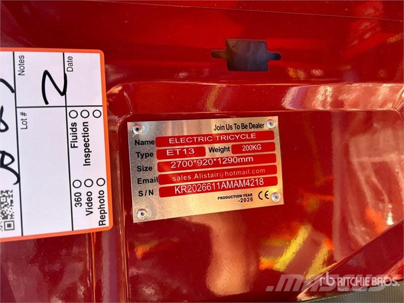 ET13-RED Electric Mini Trike (Unused) PKWs
