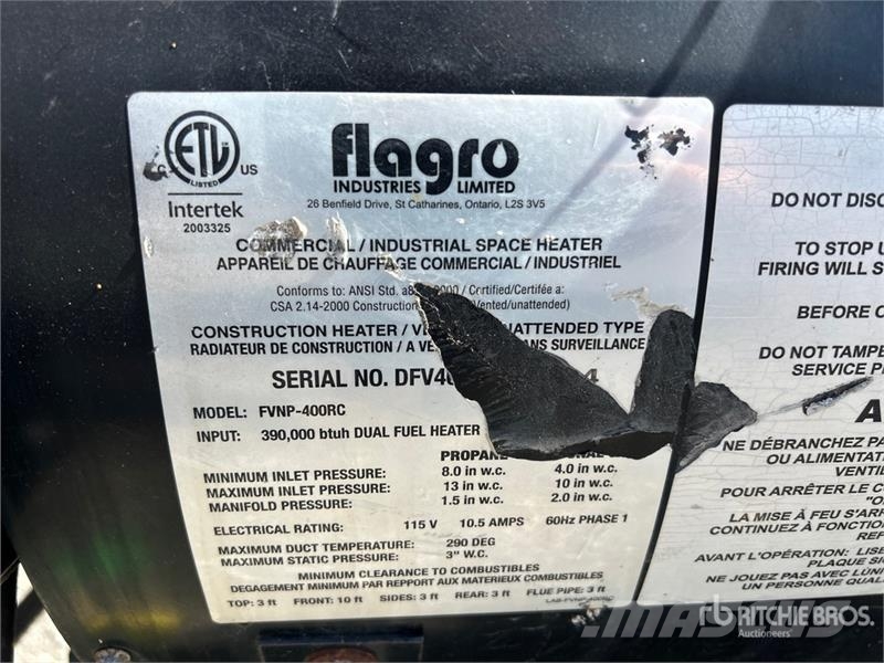 Flagro FVNP-400RC 390000 BTU Space Heater Šildymo ir šaldymo įranga