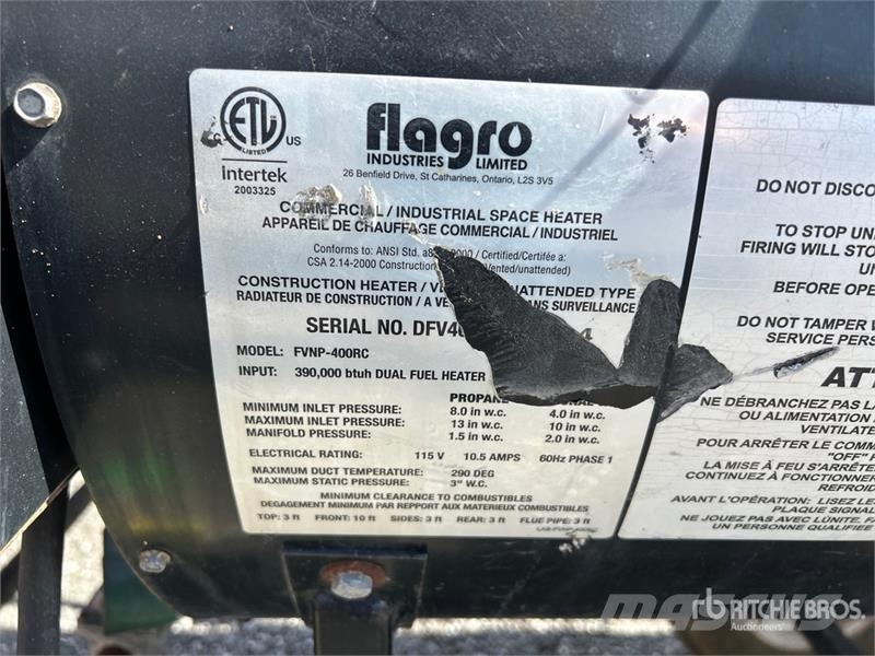 Flagro FVNP-400RC 390000 BTU Space Heater Šildymo ir šaldymo įranga