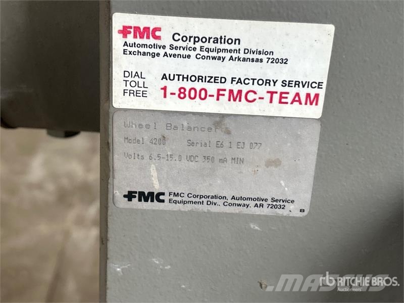 FMC 4200 Tire Balancer Andre komponenter