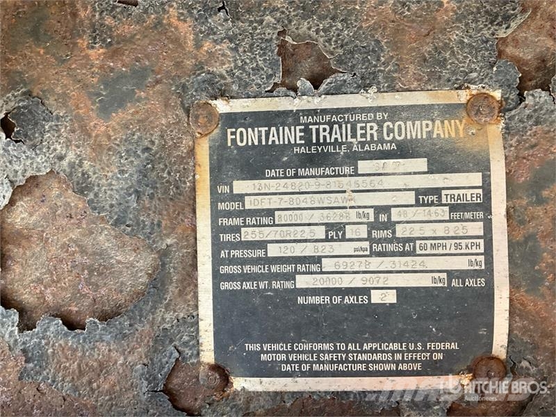 Fontaine 10F 48 ft T/A Spread Axle Step Deck Trailer 로우 로더
