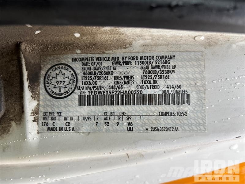 Ford E-350 4x2 Van Truck Sanduk kamioni