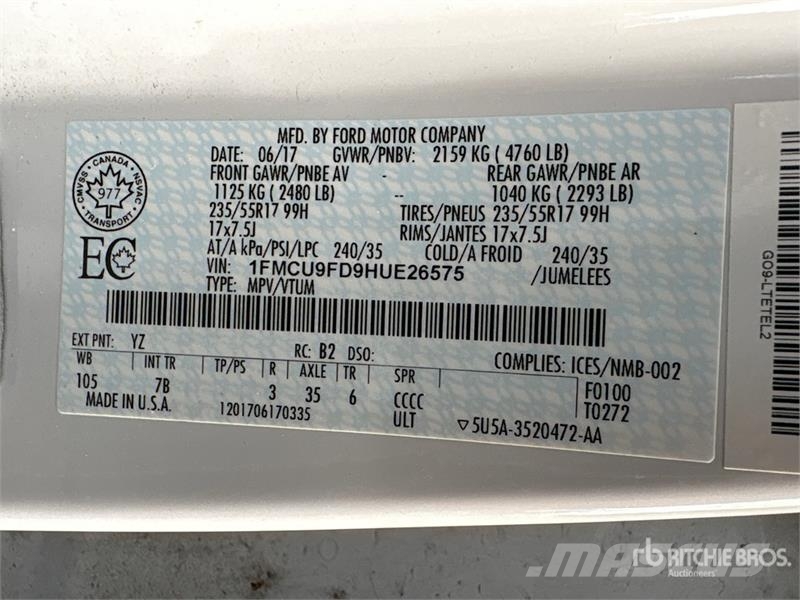 Ford Escape 4WD SUV 汽车
