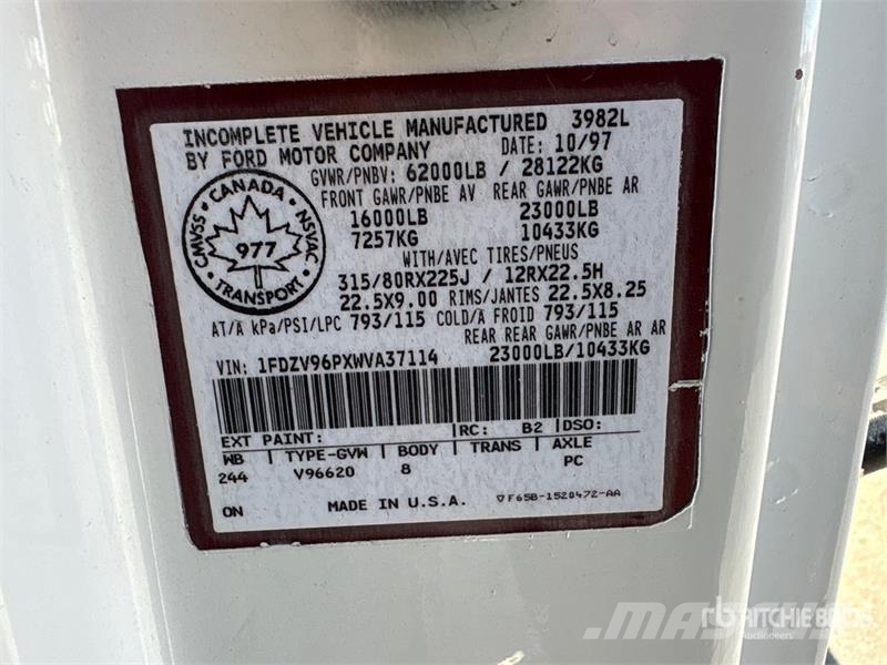 Ford LT9522 6x4 T/A Dump Truck Kiper tovornjaki