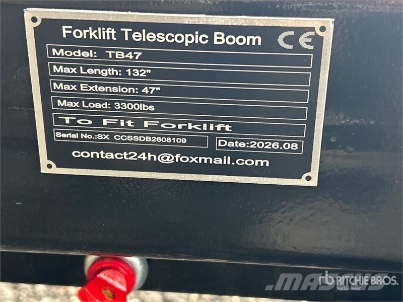 Forklift Telescopic Boom Max length 132" (Unused) Andre komponenter