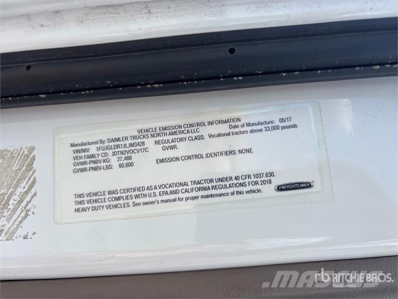 Freightliner Cascadia 125 6x4 T/A Sleeper Truck Tractor Motrici e Trattori Stradali