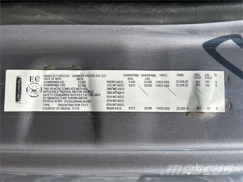 Freightliner Cascadia 125 6x4 T/A Sleeper Truck Tractor Tractor Units