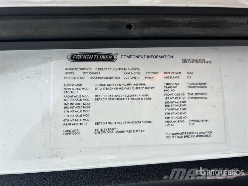 Freightliner Cascadia 126 6x4 T/A Sleeper Truck Tractor Truck Tractor Units
