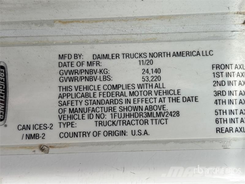 Freightliner Cascadia 126 6x4 T/A Sleeper Truck Tractor Sattelzugmaschinen