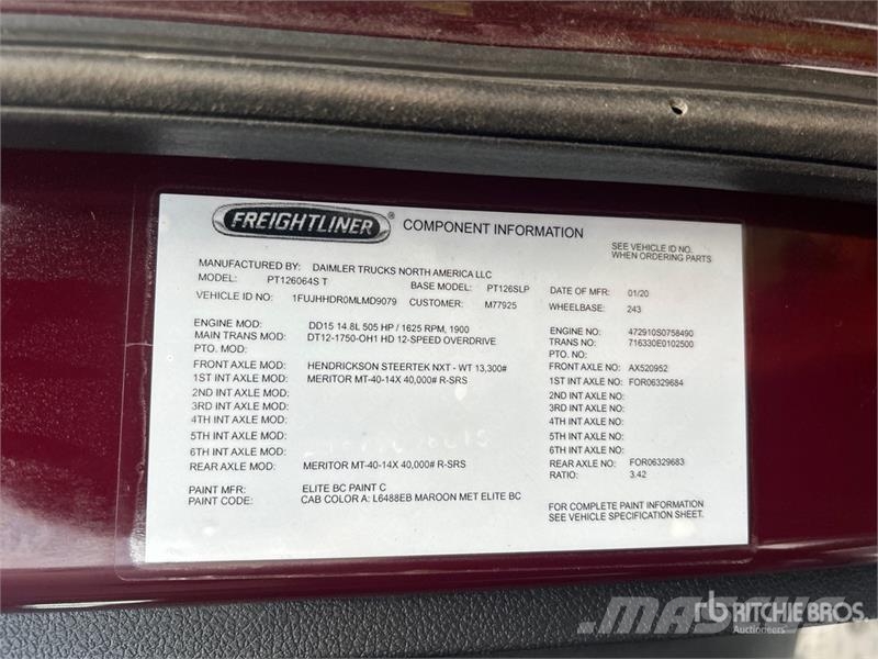 Freightliner Cascadia 126 6x4 T/A Sleeper Truck Tractor Dragbilar