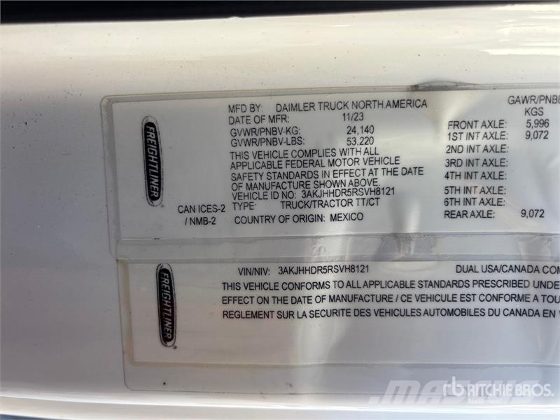 Freightliner Cascadia 126 وحدات الجر