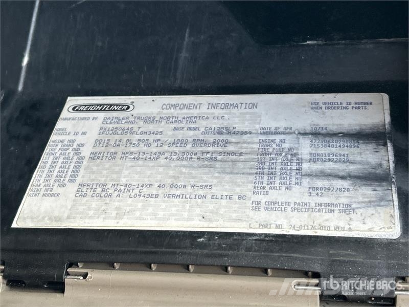 Freightliner Cascadia 125 6x4 T/A Sleeper Truck Tractor Truck Tractor Units