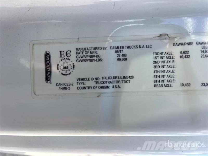 Freightliner Cascadia 125 6x4 T/A Sleeper Truck Tractor Motrici e Trattori Stradali
