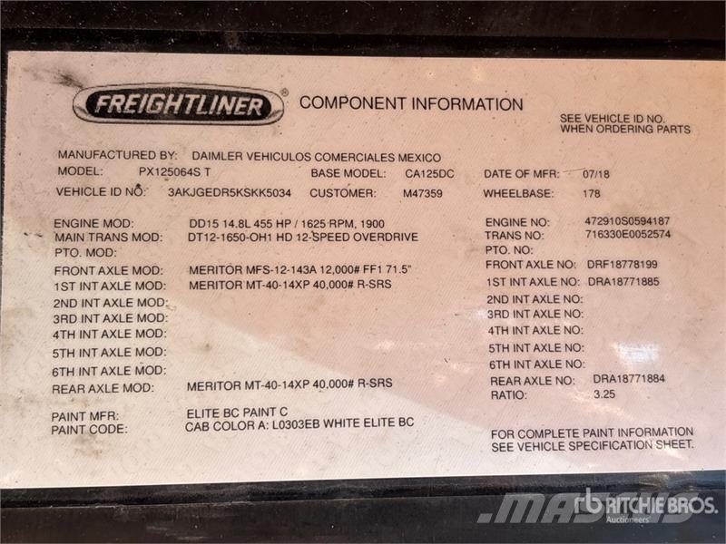 Freightliner Cascadia 125 Cabezas tractoras