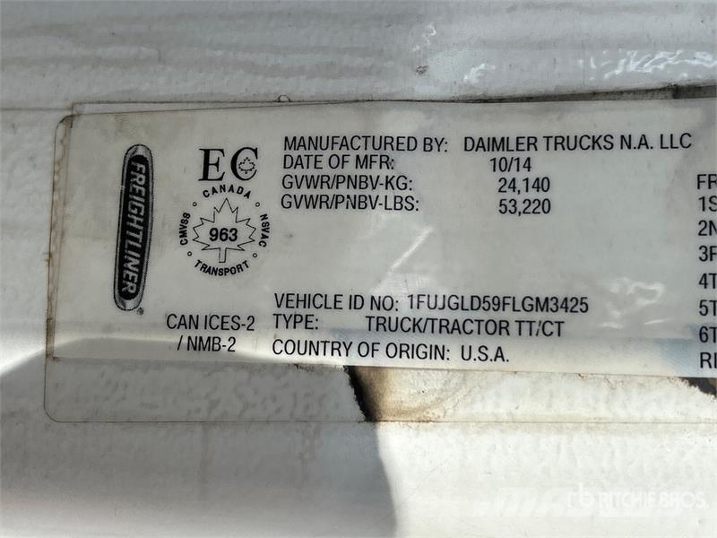 Freightliner Cascadia 125 6x4 T/A Sleeper Truck Tractor Truck Tractor Units