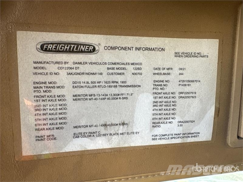 Freightliner Coronado SD122 6x4 T/A Sleeper Truck Tractor Vlačilci