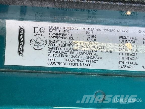 Freightliner Coronado SD122 6x4 T/A Sleeper Truck Tractor Sattelzugmaschinen
