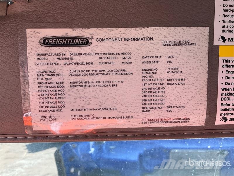 Freightliner M2 106 Kabine i unutrašnjost