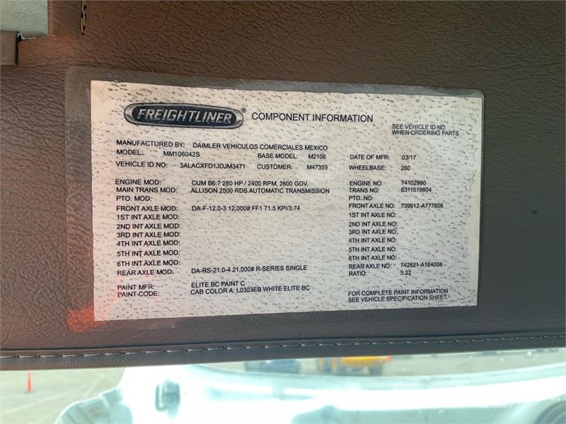 Freightliner M2 106 4x2 Van Truck Sanduk kamioni