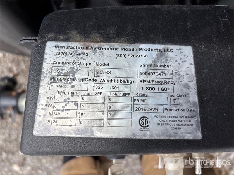 Generac MLT6SK 6 kW Light Tower Fénytornyok