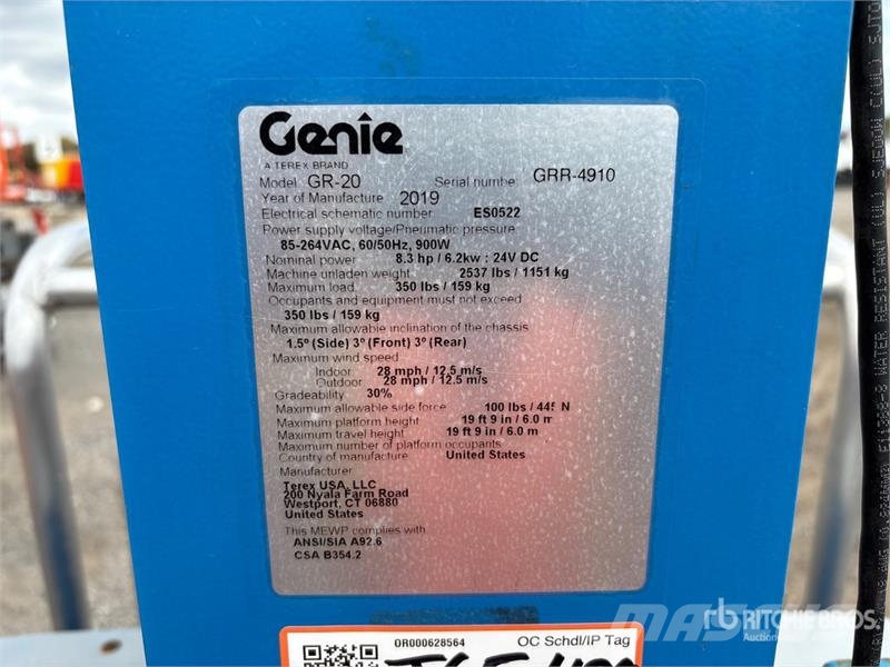 Genie GR20 Vertical Mast Lift Personenaufzüge