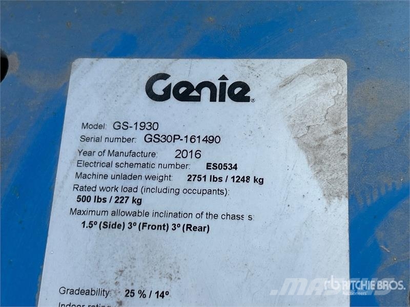 Genie GS-1930 Electric Scissor Lift Scheren-Arbeitsbühnen