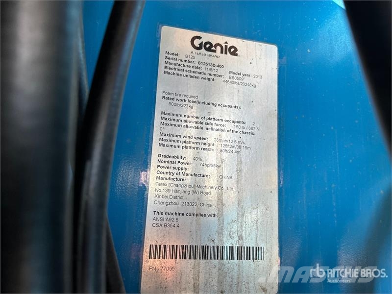 Genie S-125 4WD Diesel Telescopic Boom Lift Teleskopske dvižne ploščadi