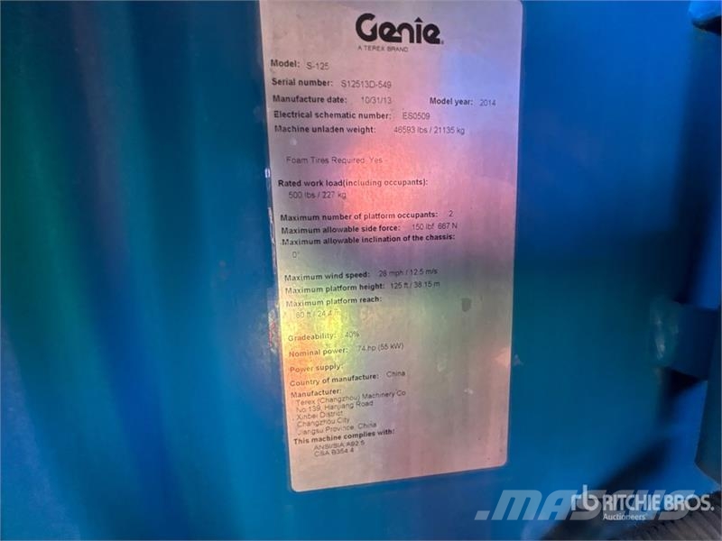 Genie S-125 4WD Diesel Telescopic Boom Lift Teleskopske dvižne ploščadi
