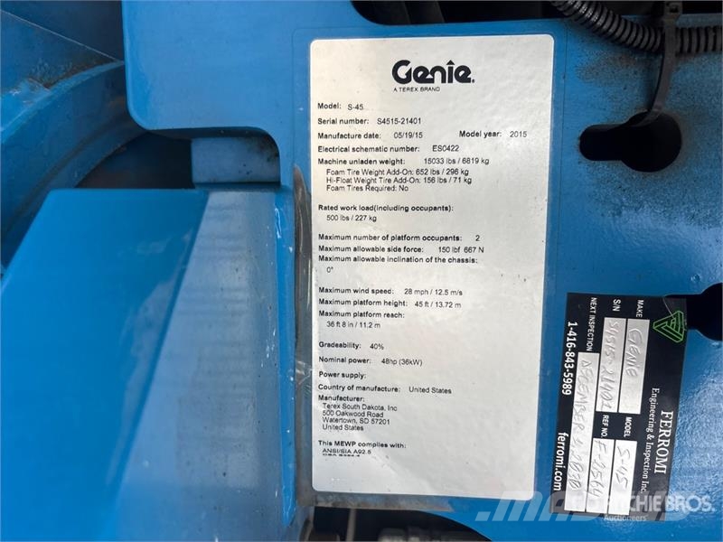 Genie S-45 Teleskopske dvižne ploščadi