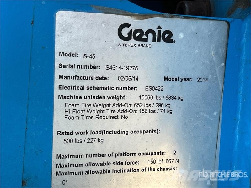 Genie S-45 Teleskopske dvižne ploščadi