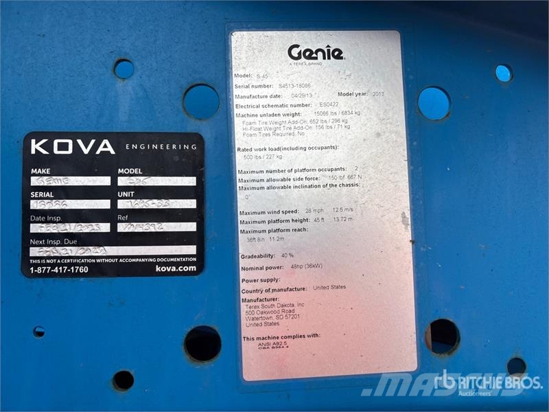 Genie S-45 4WD Diesel Telescopic Boom Lift Telescopic boom lifts