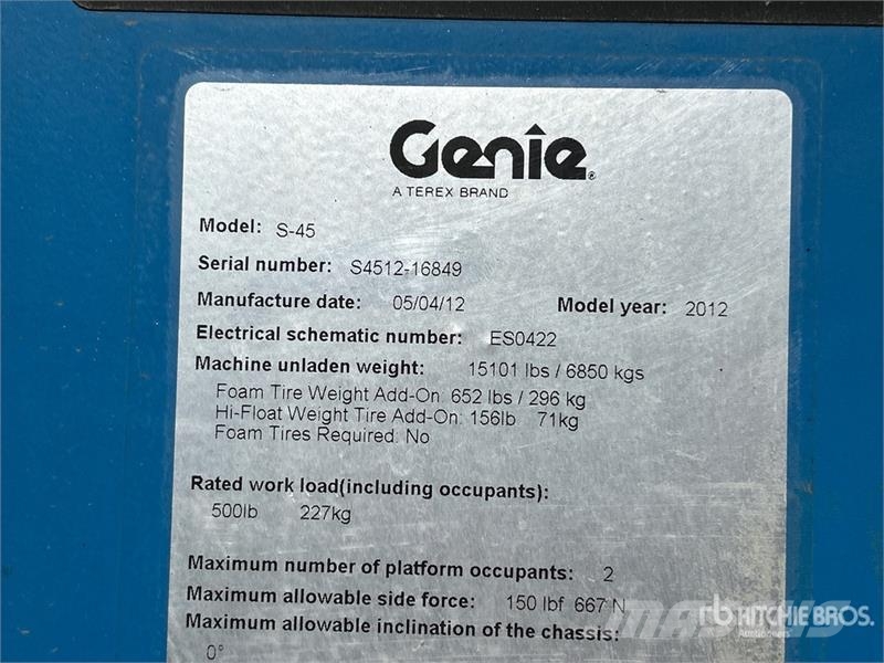 Genie S-45 Diesel Telescopic Boom Lift Teleskopbühnen