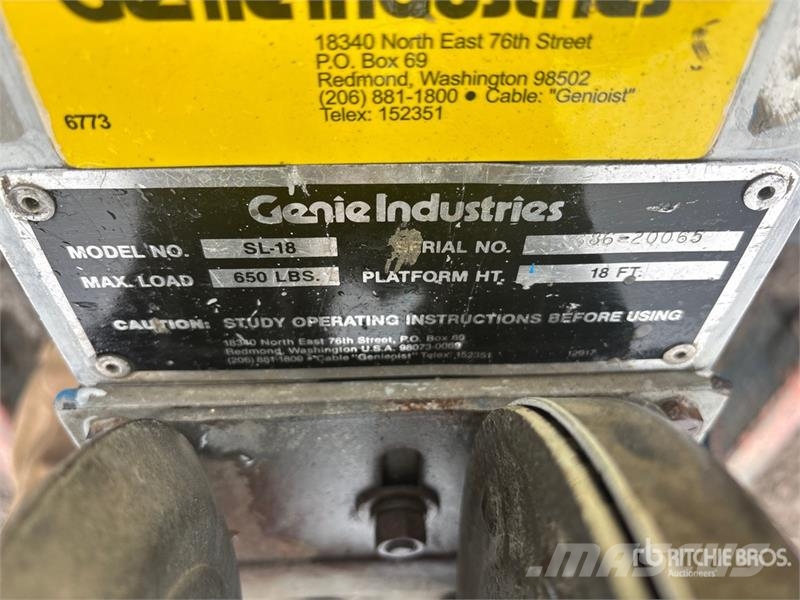 Genie SL18 Material Hoist Seilwinden, Bauaufzüge und Lastenaufzüge