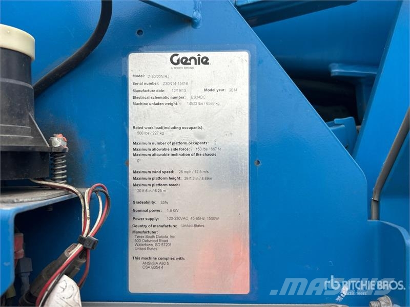 Genie Z-30/20N RJ 2WD Electric Articulating Boom Lift رافعات سلة مفصلية