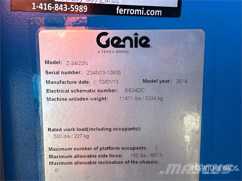 Genie Z-34/22N 2WD Electric Articulating Boom Lift رافعات سلة مفصلية