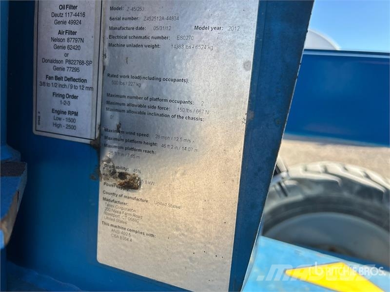 Genie Z-45/25J 4WD Diesel Articulating Boom Lift Knikarmhoogwerkers