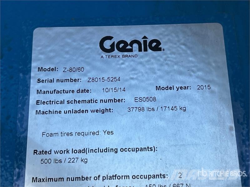 Genie Z-80/60 4WD Diesel Articulating Boom Lift رافعات سلة مفصلية