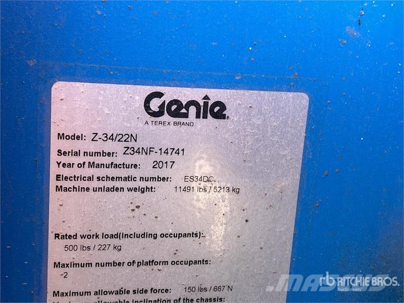Genie Z34/22N 2WD Electric Articulating Boom Lift Knikarmhoogwerkers