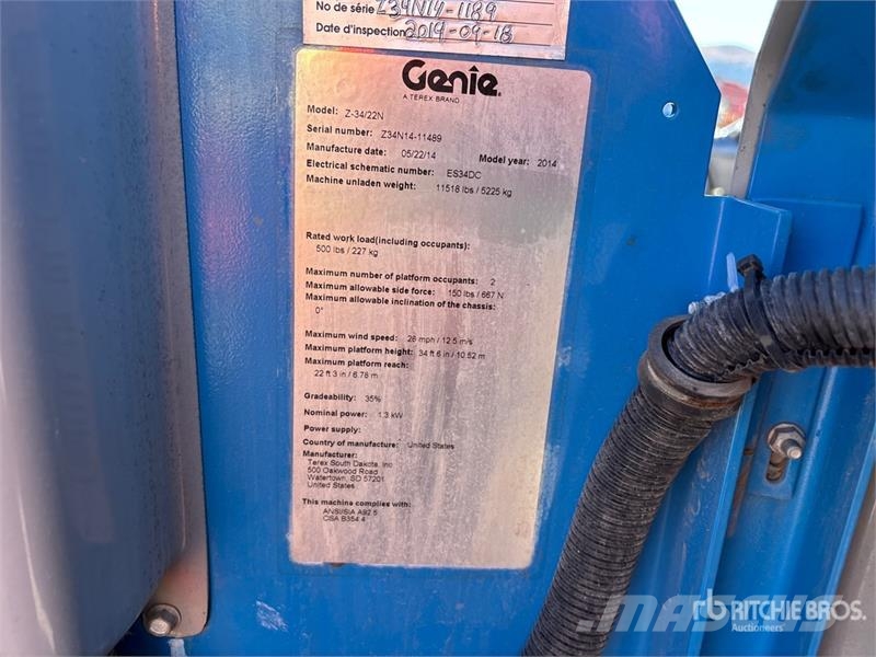 Genie Z34/22N 2WD Electric Articulating Boom Lift Knikarmhoogwerkers
