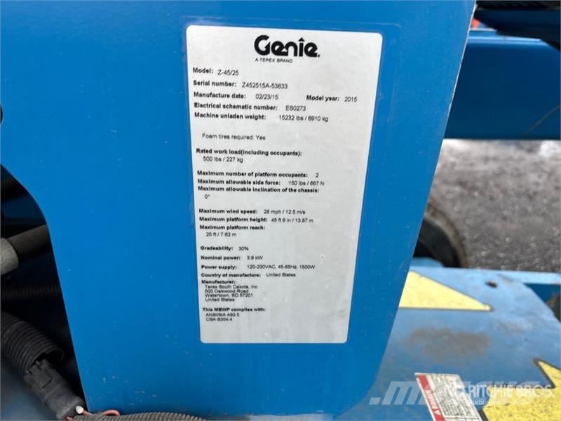 Genie Z45/25JDC 2WD Electric Articulating Boom Lift Knikarmhoogwerkers