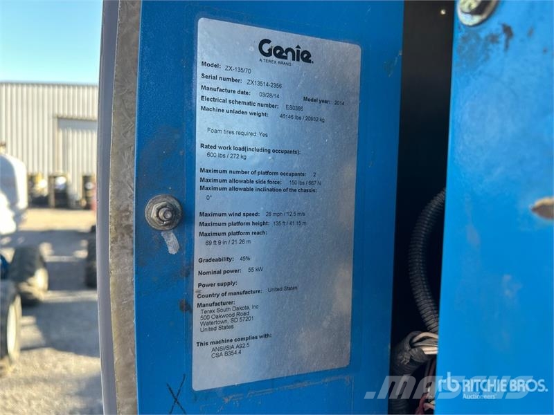 Genie ZX-135/70 4WD Diesel Articulating Boom Lift Gelenkteleskoparbeitsbühnen