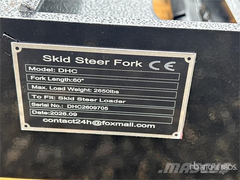 GIYI DHC 58 in Skid Steer Forks (Unused) Fourche