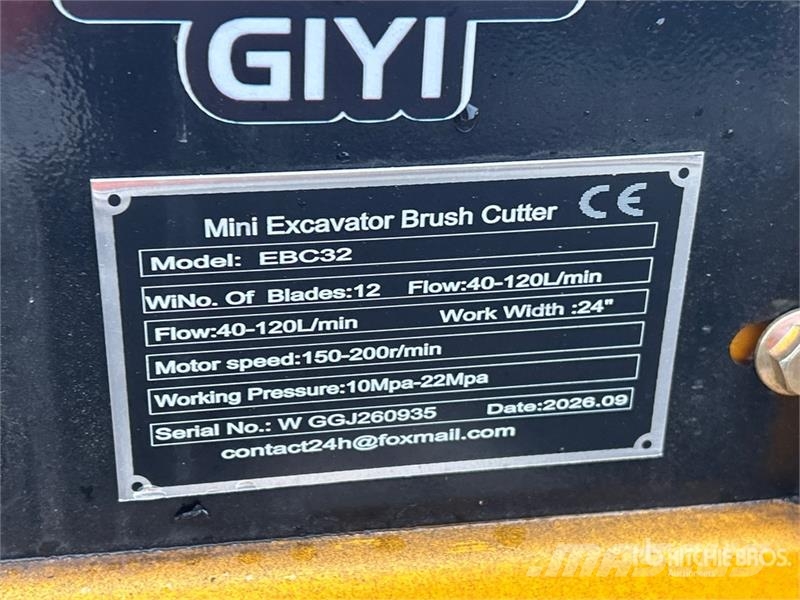 GIYI EBC32 24 in Mini Excavator Brush Cutter (Unus Мульчирователи