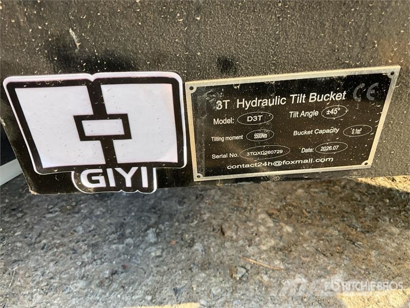  GIYI GY-3TB Tilting Excavator Bucket - Fits Cat 3  دلاء