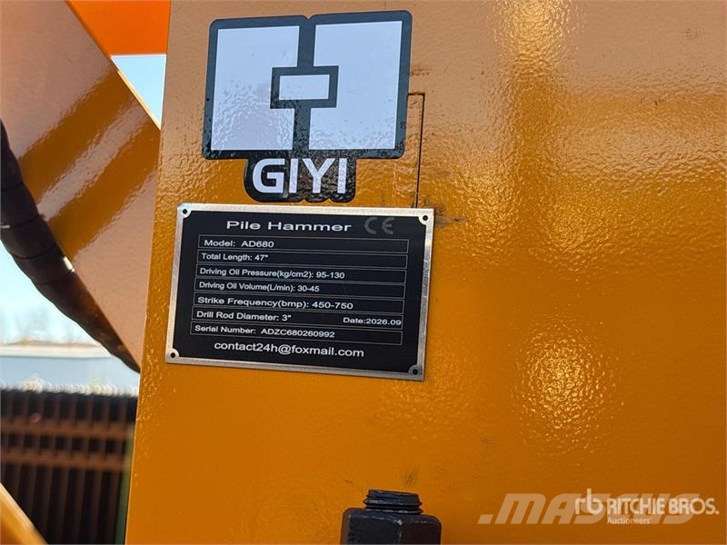 GIYI GY-AD680 Skid Steer Post Driver (Unused) Gårds‐husdyr gjerder