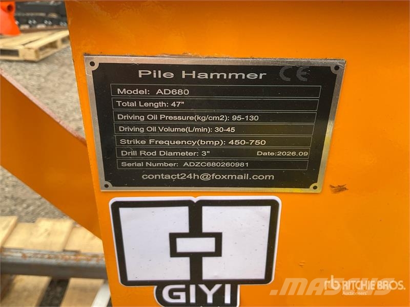  GIYI GY-AD680 Skid Steer Post Driver (Unused) Fencing equipment