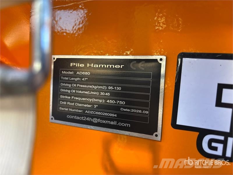 GIYI GY-AD680 Skid Steer Post Driver (Unused) Gårds‐husdyr gjerder