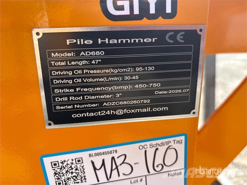  GIYI GY-AD680 Skid Steer Post Driver (Unused) Zäune und Zubehör
