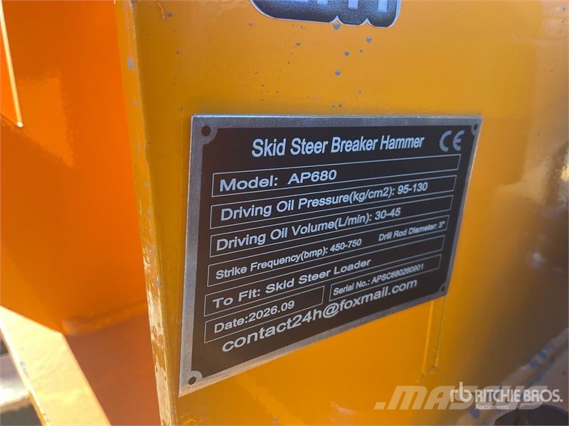  GIYI GY-AP680 Skid Steer Breaker (Unused) Búracie kladivá / Zbíjačky
