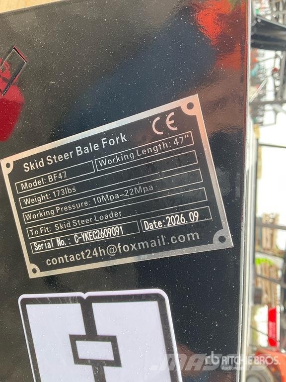 GIYI GY-BF47 47 in Skid Steer Bale Spear Andre komponenter